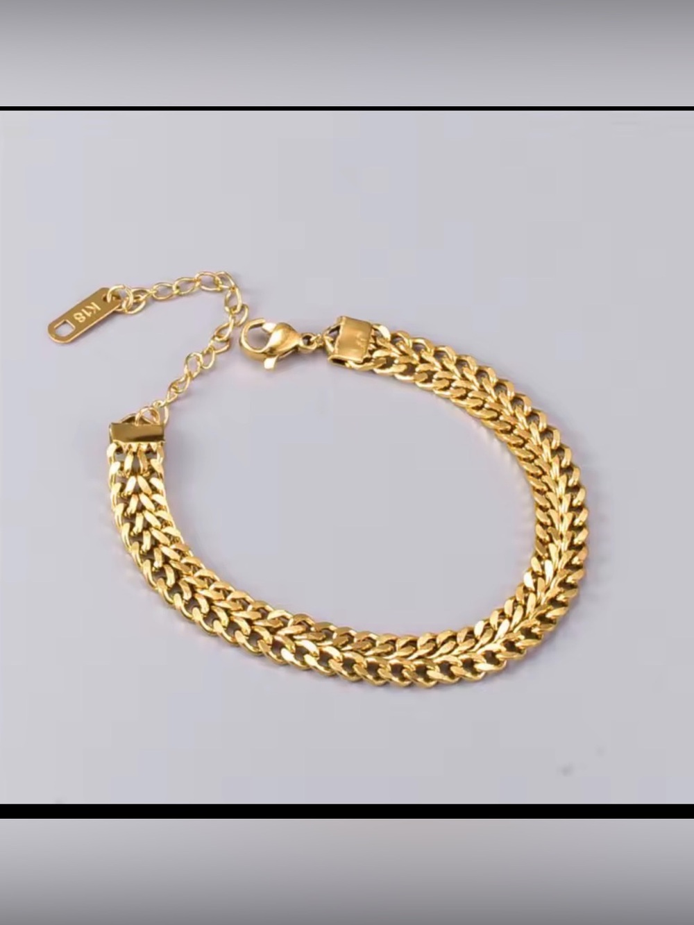 18k Gold-Plated stainless steel Bracelet 2 pieces - Picture 11 of 13